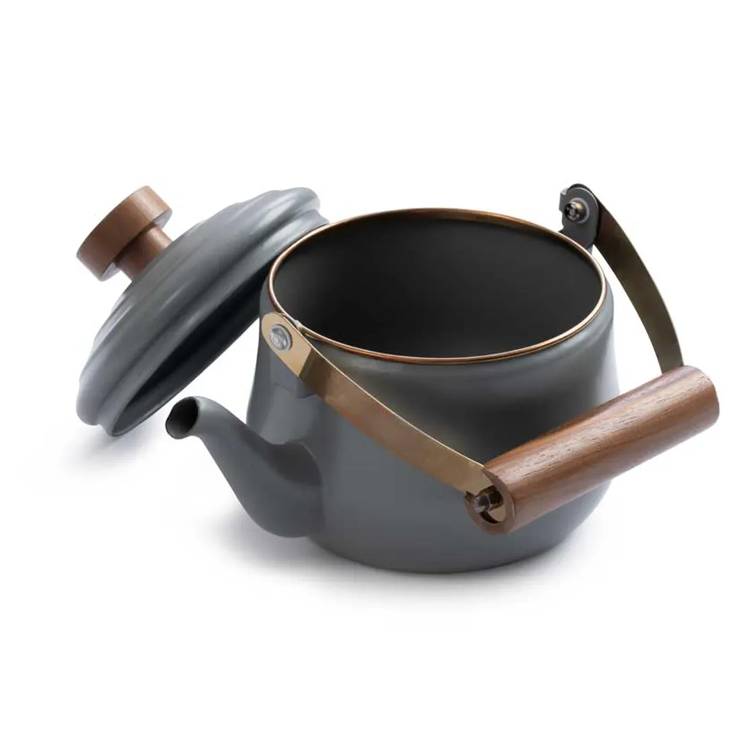 Barebones Enamel Teapot - Slate Grey