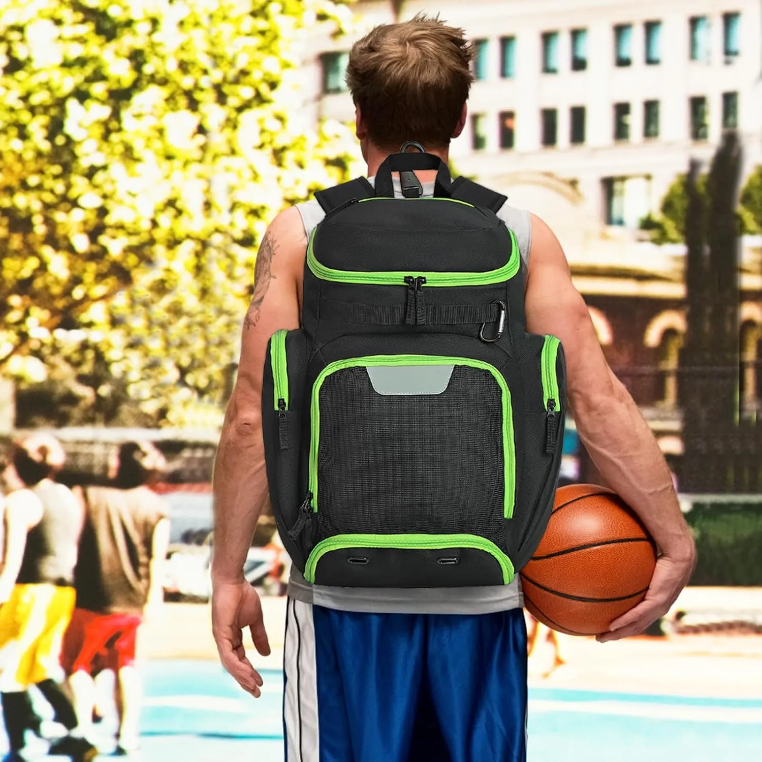 Basketball Backpack Large Sports Bag, Gym Bag with Ball Compartment and Shoe Compartment to Store Sports Shoes Water Bottles Laptops and Daily Necessities, Widely Used in Basketball, Soccer