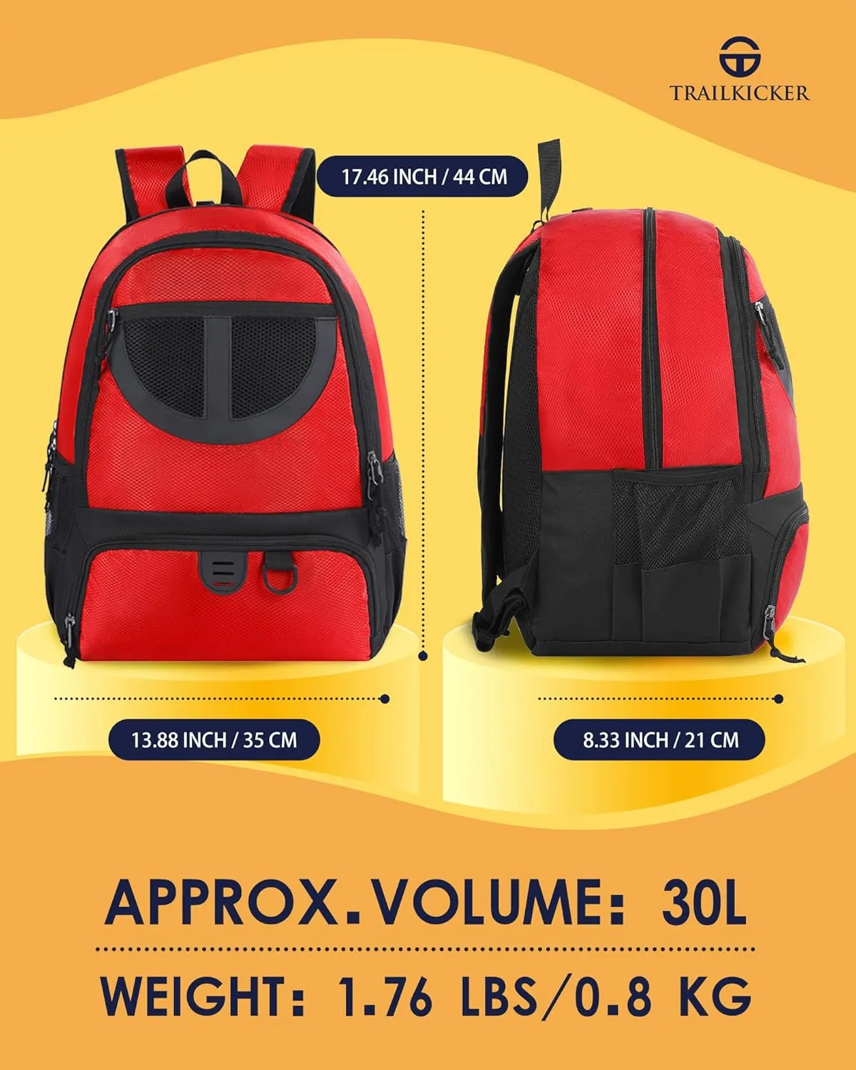Basketball Bag Backpack for Men Women with Ball & Shoes Compartment 30L Capacity Lightweight Breathable Boys Girls Soccer Ball Bag Backpack Fit Volleyball Football Sports Travel School Gym