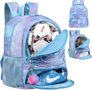 Basketball Bag Backpack for Men Women with Ball & Shoes Compartment 30L Capacity Lightweight Breathable Boys Girls Soccer Ball Bag Backpack Fit Volleyball Football Sports Travel School Gym