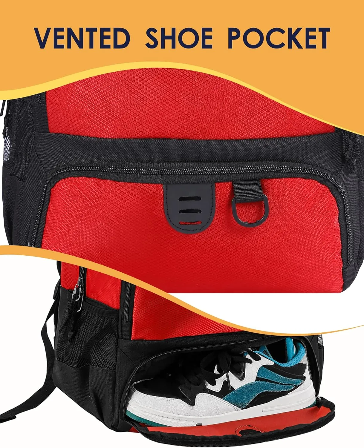 Basketball Bag Backpack for Men Women with Ball & Shoes Compartment 30L Capacity Lightweight Breathable Boys Girls Soccer Ball Bag Backpack Fit Volleyball Football Sports Travel School Gym