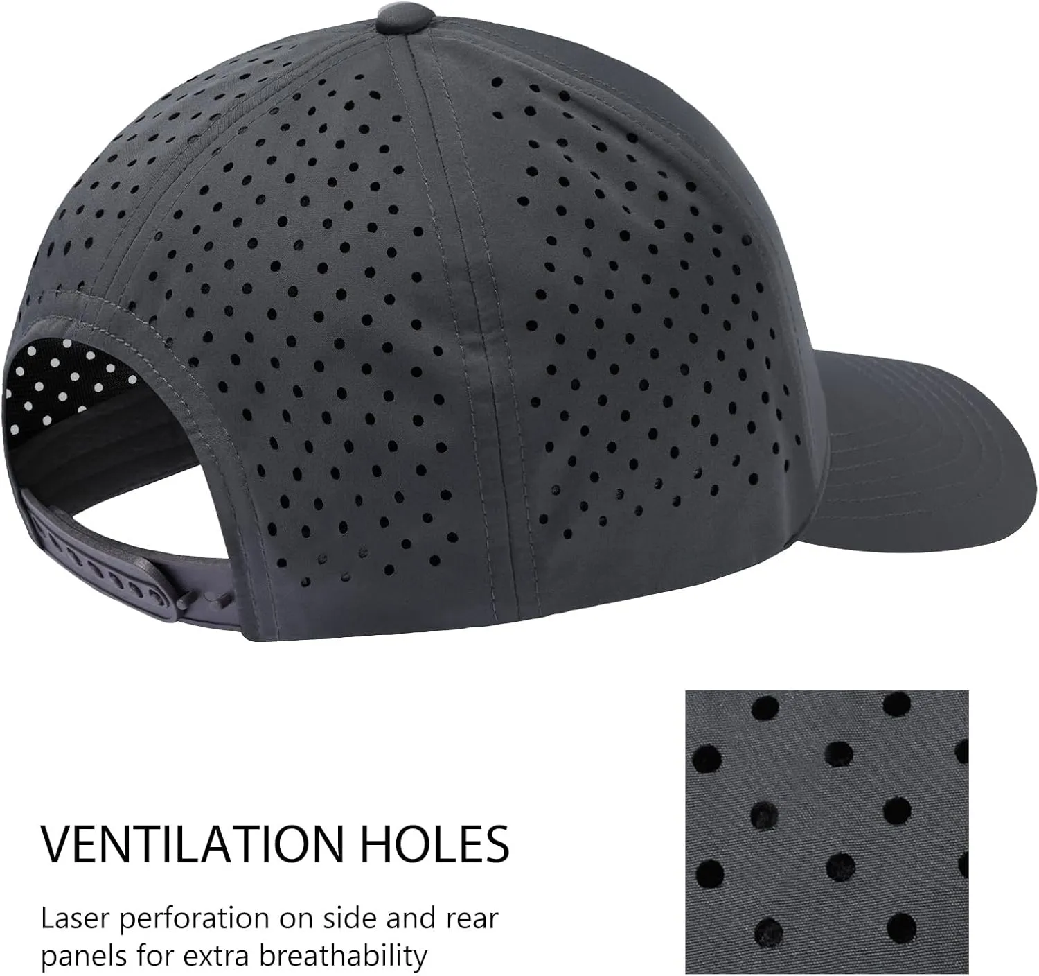BASSDASH UPF 50  Quick Dry Baseball Cap Water Resistant Laser Cut Mesh Snapback Hat for Men Women Fishing Hiking FH14