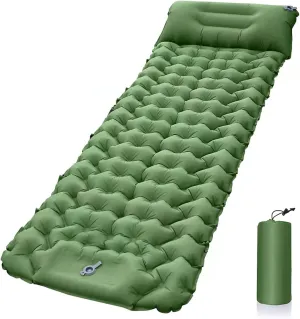 Beach mat Ultralight Camping Air Mattress Sleeping Pad Inflatable Bed Beach Picnic Mat Nylon Camping Tent Air Cushion (Color : Orange) (Green)
