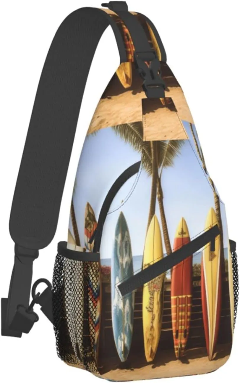 Beach Surfboard Hiking Daypacks Cross-body Sling Backpack for Men Women Outdoor Cycling Hiking Travel