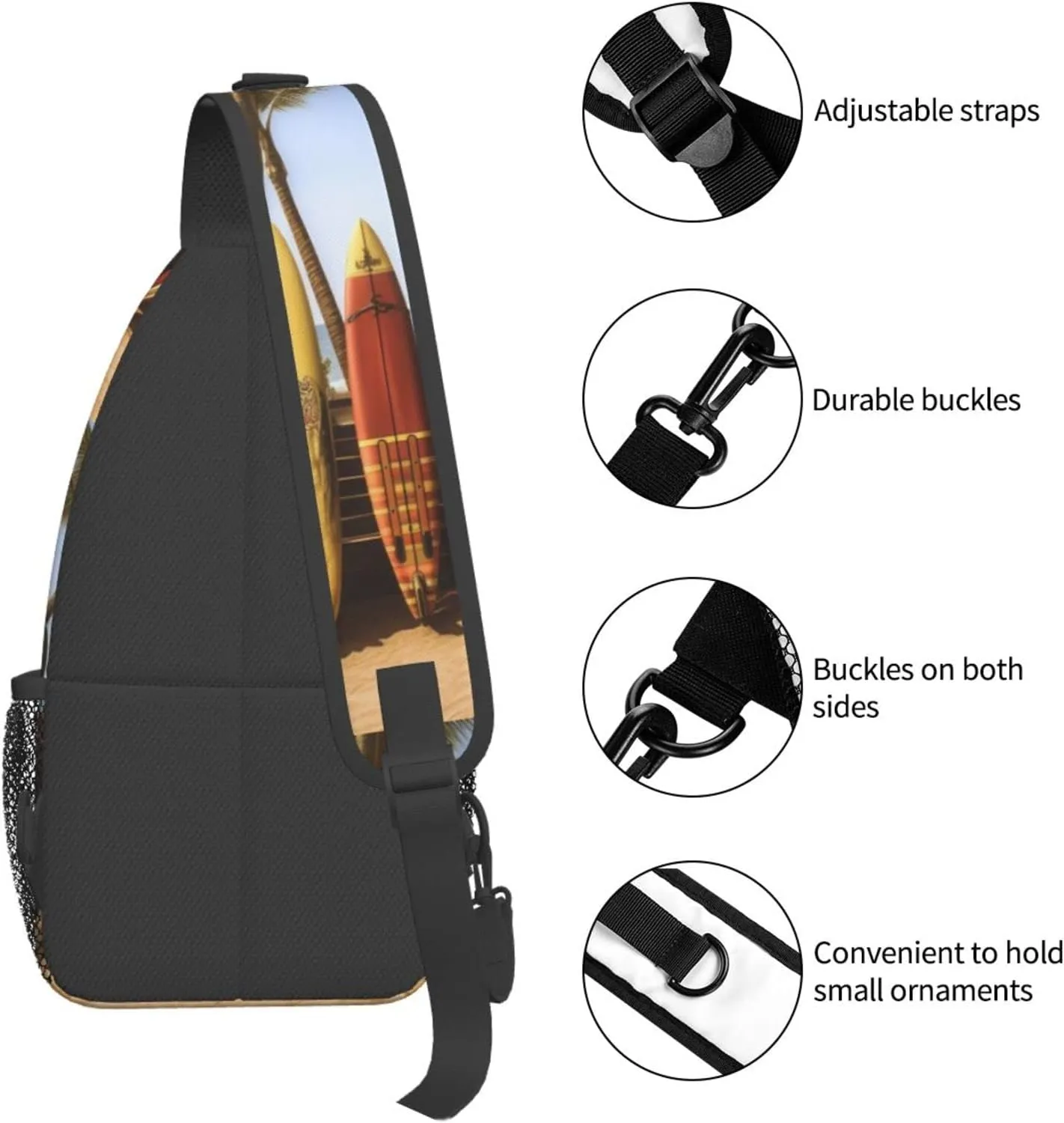 Beach Surfboard Hiking Daypacks Cross-body Sling Backpack for Men Women Outdoor Cycling Hiking Travel