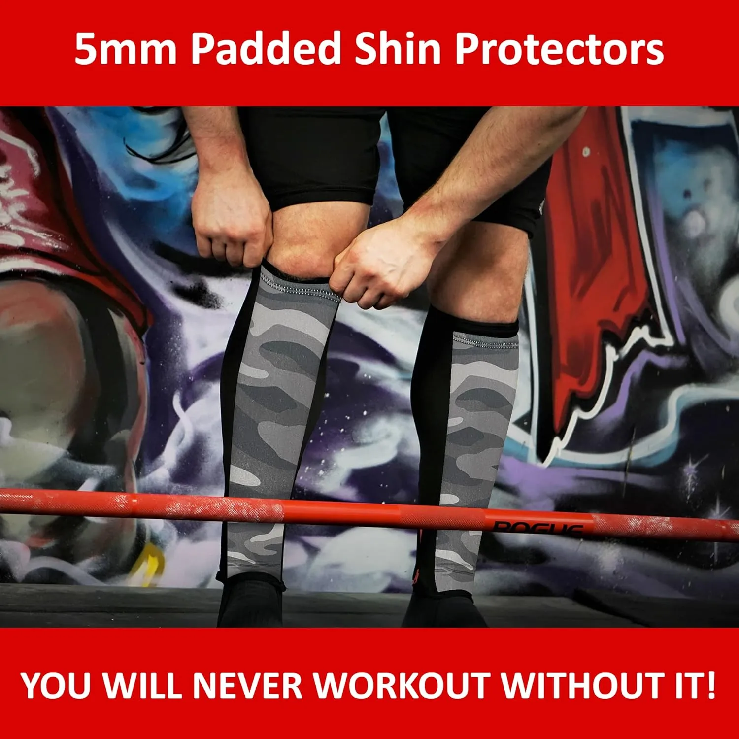 Bear Grips Deadlift Shin Guards - Breathable Gym Equipment Rope Climbing Shin Guard for Men and Women - Injury Prevention Calf Support Shin Guard Sleeves for Ultimate Shin Protection