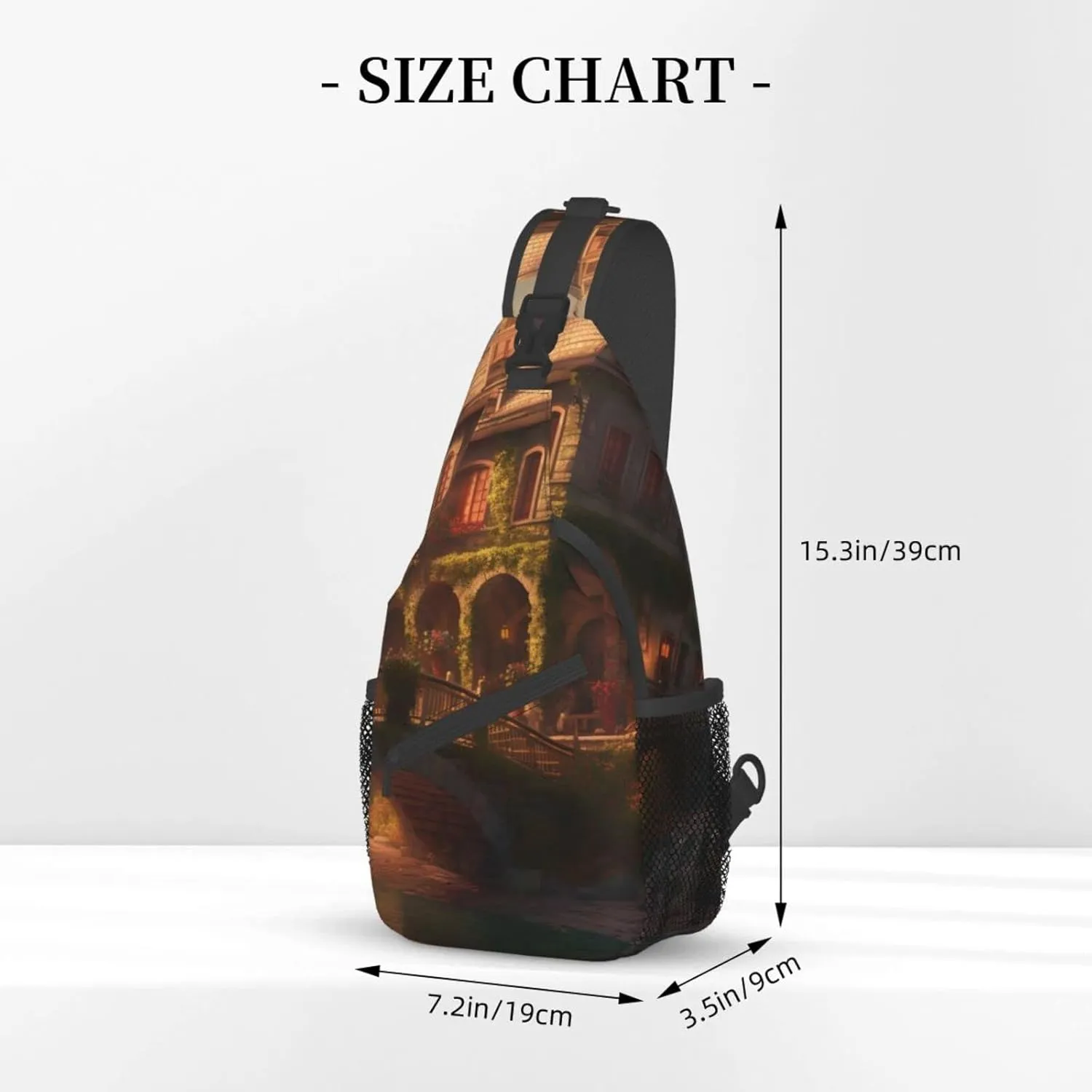 Beautiful Cottage Outdoor Cross-body Shoulder Bag, Unisex Backpack For Women Men Young Hiking Travel