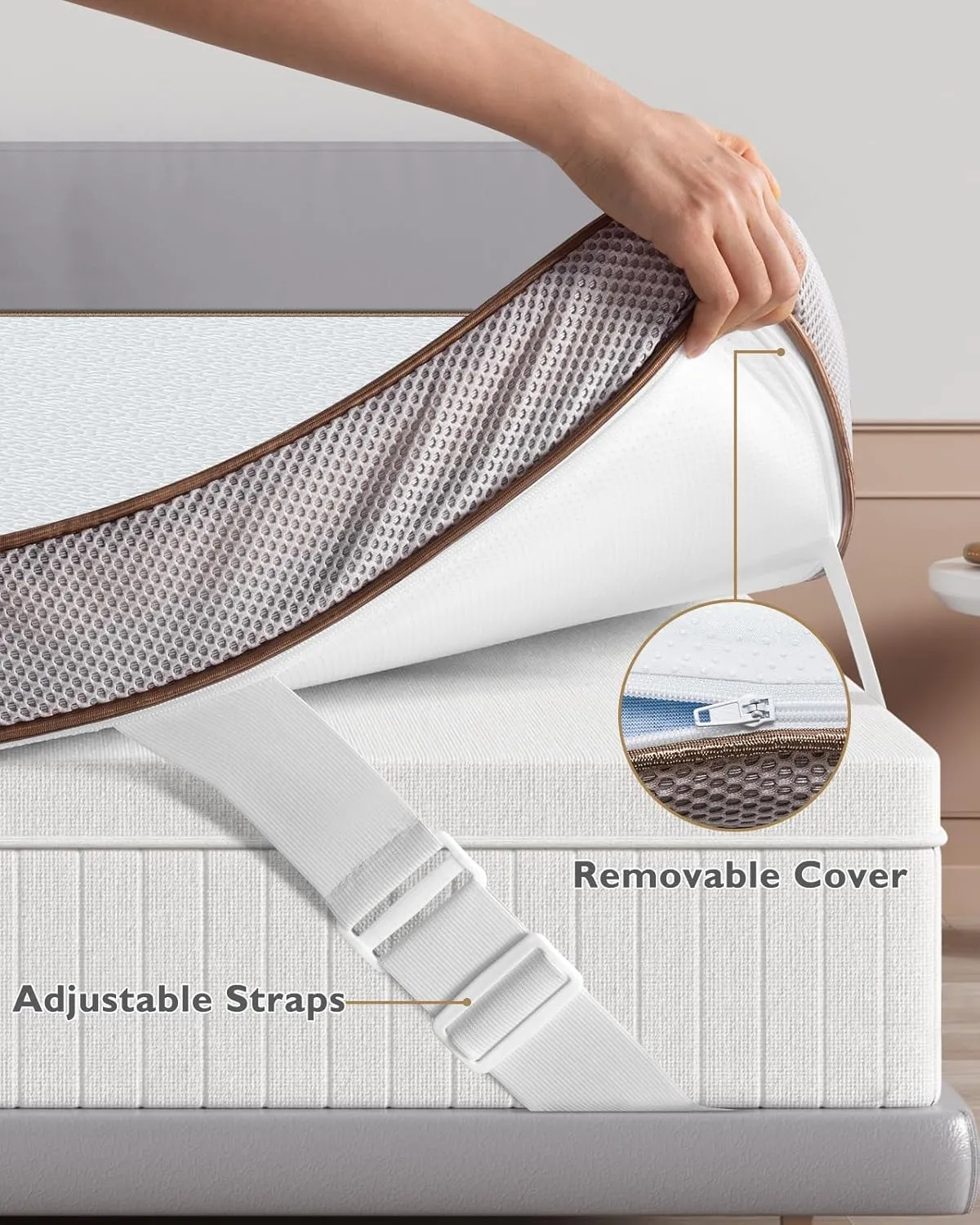 BedStory 3 Inch Gel Memory Foam Mattress Topper Full Size - Pressure Relief Bed Toppers with Breathable Washable Cover, CertiPUR-US Certified Comfort