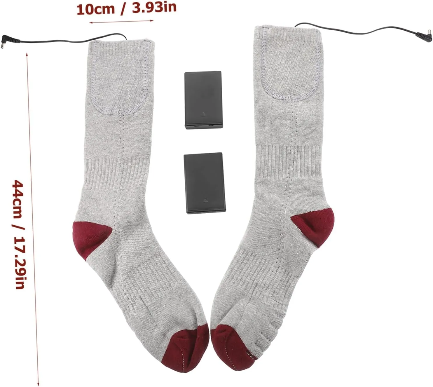 BESPORTBLE 2pcs Heated Socks Motorcycle Battery Rechargable d Batteries Rechargeable Battery Winter Warm Cotton