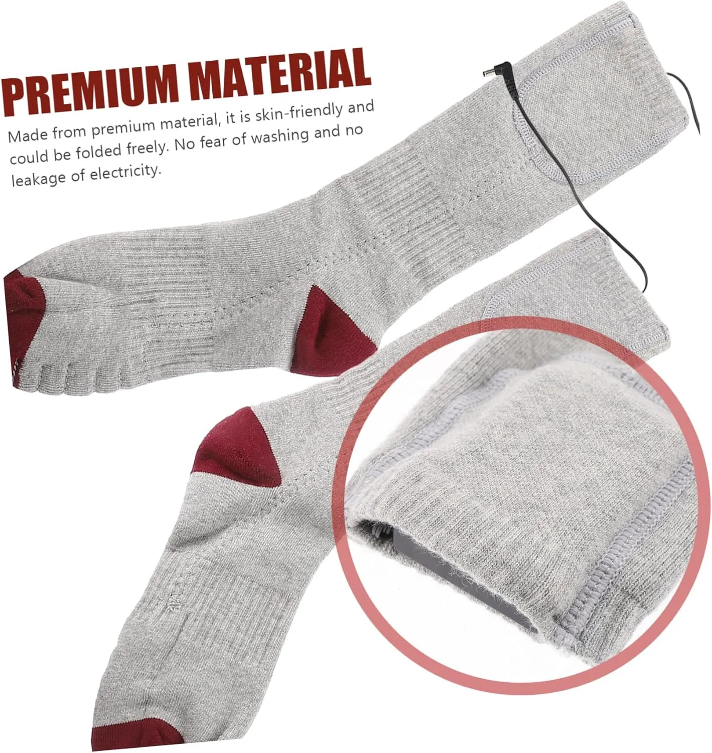 BESPORTBLE 2pcs Heated Socks Motorcycle Battery Rechargable d Batteries Rechargeable Battery Winter Warm Cotton
