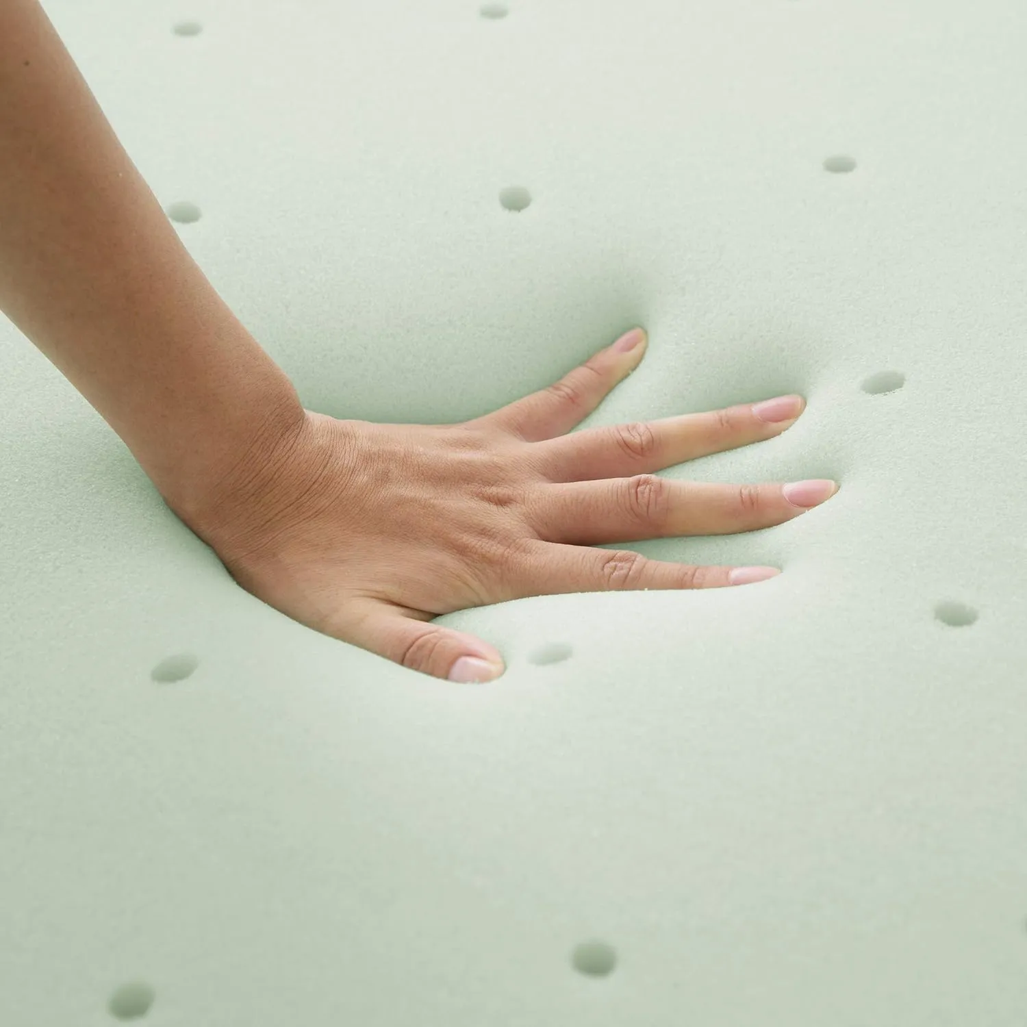 Best Price Mattress 2 Inch Ventilated Memory Foam Mattress Topper, Calming Green Tea Infusion, CertiPUR-US Certified, Twin