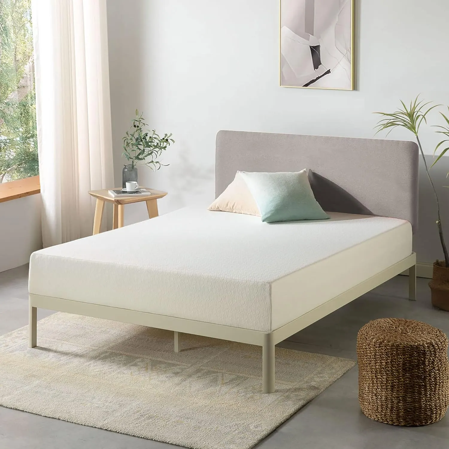 Best Price Mattress 8 Inch Full Mattress Bed-In-A-Box, Green Tea Memory Foam , White