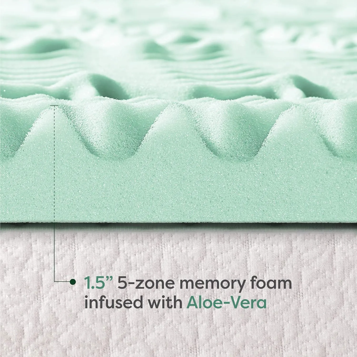 Best Price Mattress Full Mattress Topper - 1.5 Inch 5-Zone Memory Foam Bed Topper Aloe Infused Cooling Mattress Pad, Full Size
