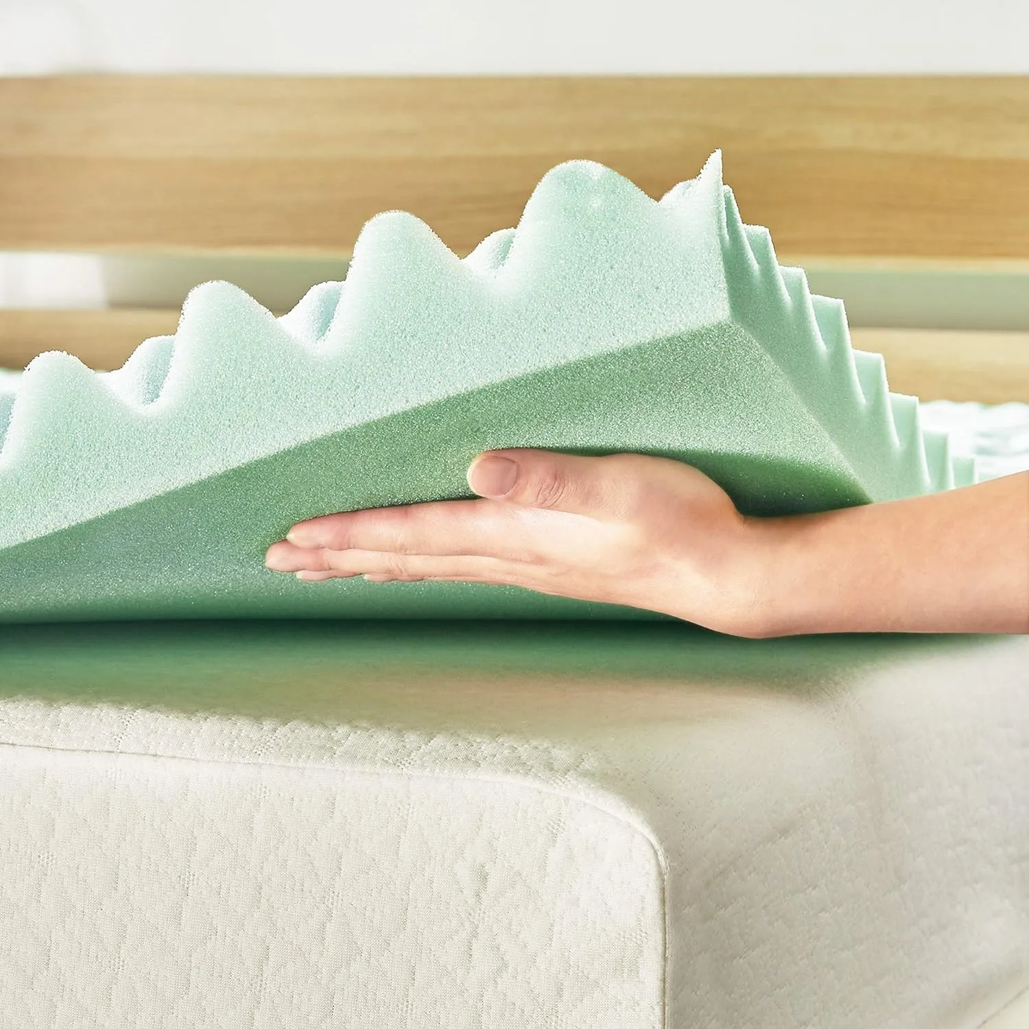 Best Price Mattress Twin Mattress Topper - 1.5 Inch 5-Zone Memory Foam Bed Topper Aloe Infused Cooling Mattress Pad, Twin Size