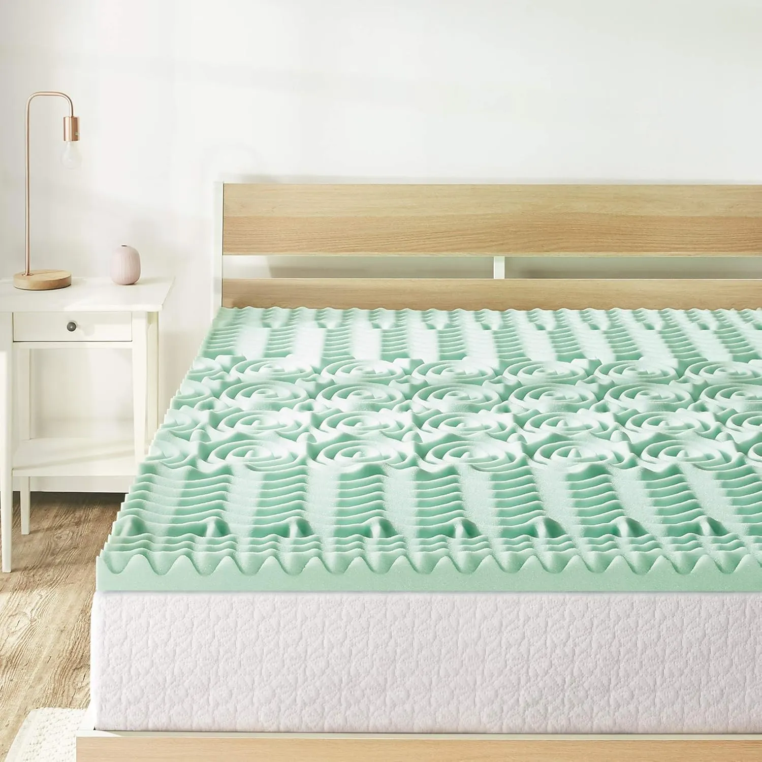 Best Price Mattress Twin Mattress Topper - 1.5 Inch 5-Zone Memory Foam Bed Topper Aloe Infused Cooling Mattress Pad, Twin Size