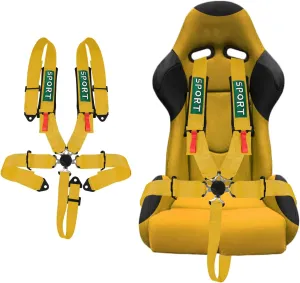BESTZHEYU 5-Point Racing Safety Harness Set SFI with Ultra Comfort Heavy Duty Shoulder Pads