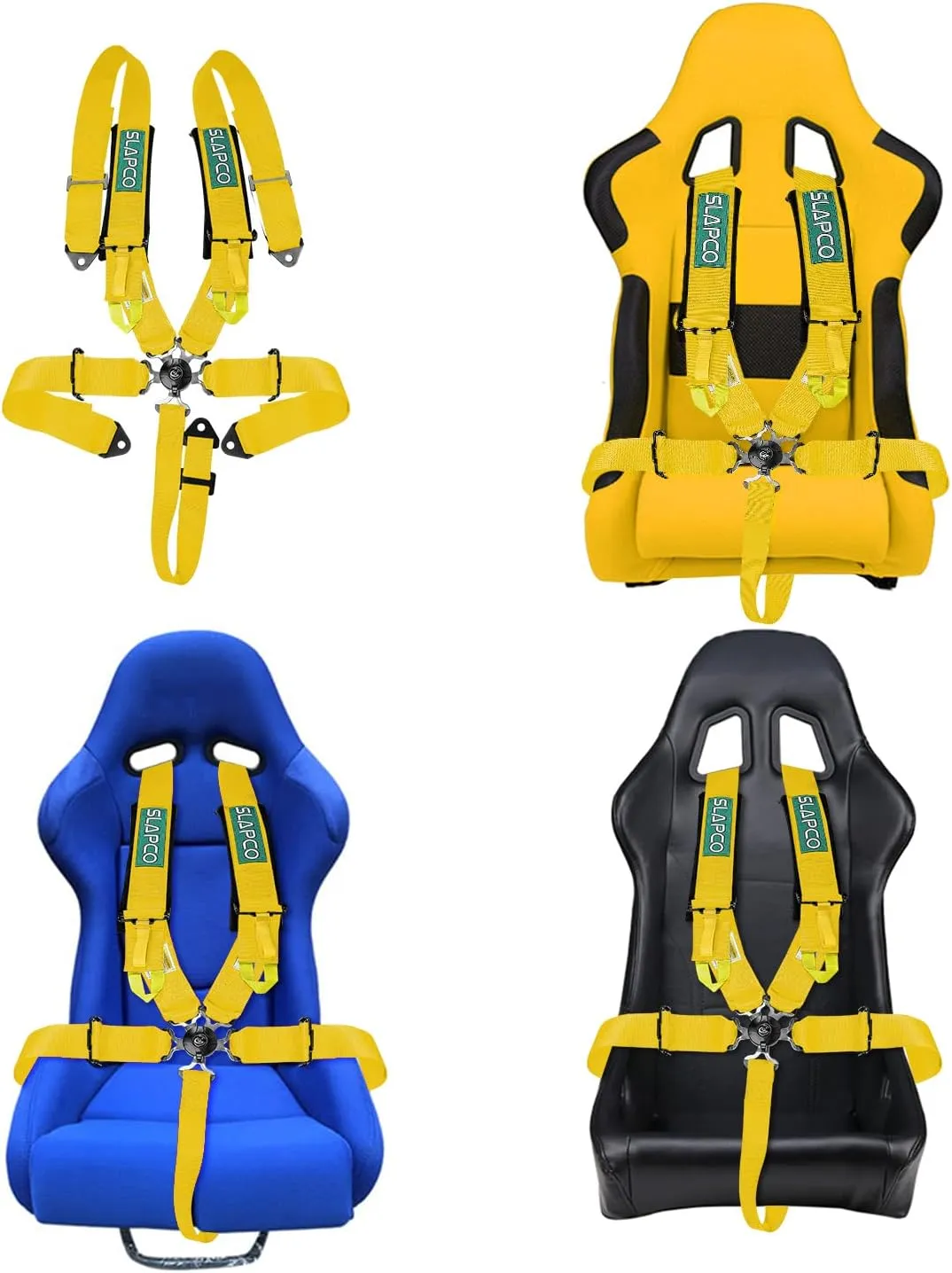 BESTZHEYU 5-Point Racing Safety Harness Set SFI with Ultra Comfort Heavy Duty Shoulder Pads