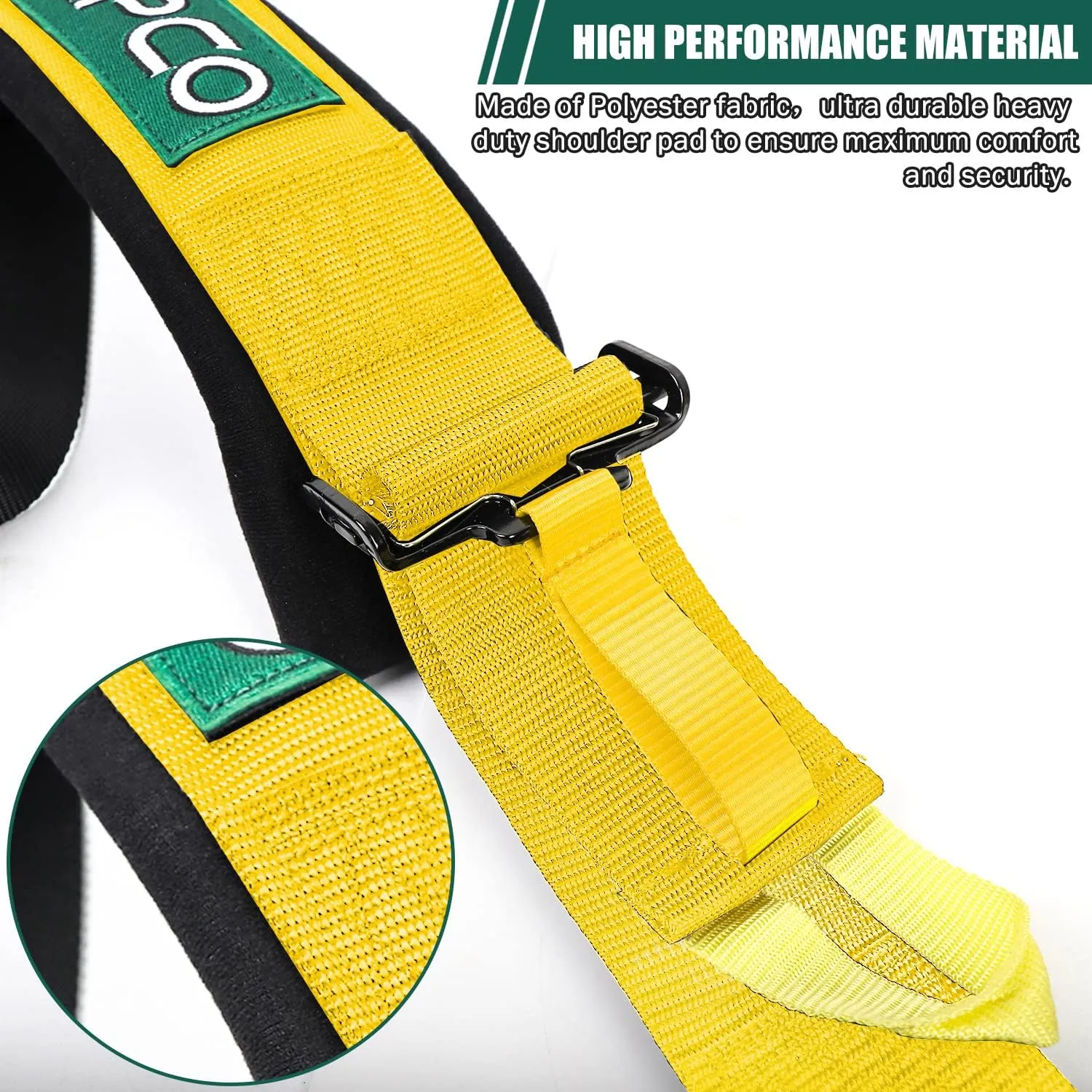 BESTZHEYU 5-Point Racing Safety Harness Set SFI with Ultra Comfort Heavy Duty Shoulder Pads