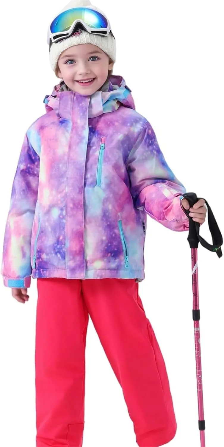 BGX Bluemagic Girl's Waterproof Ski Snow Jacket Windproof Winter Jacket Coats Outdoor Snowboarding with Hood
