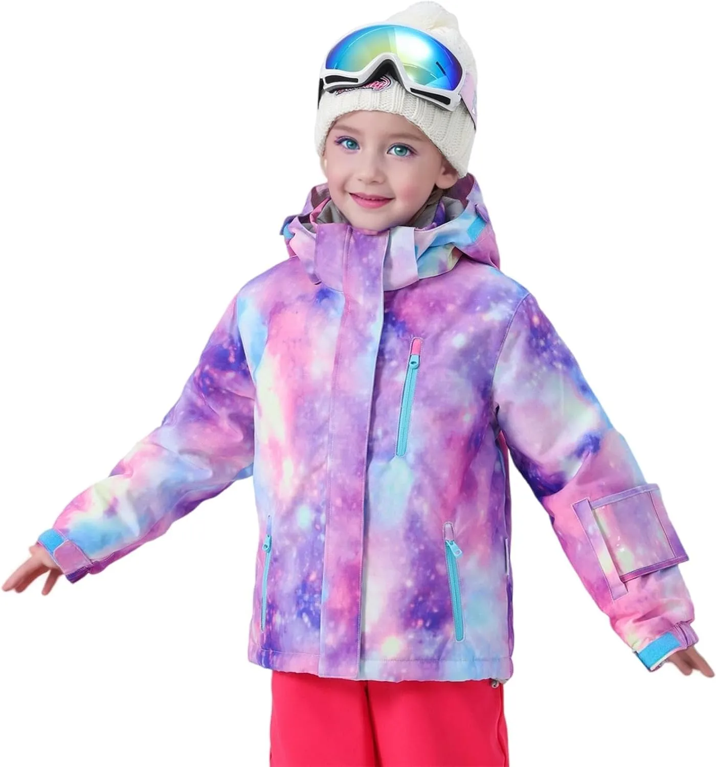 BGX Bluemagic Girl's Waterproof Ski Snow Jacket Windproof Winter Jacket Coats Outdoor Snowboarding with Hood