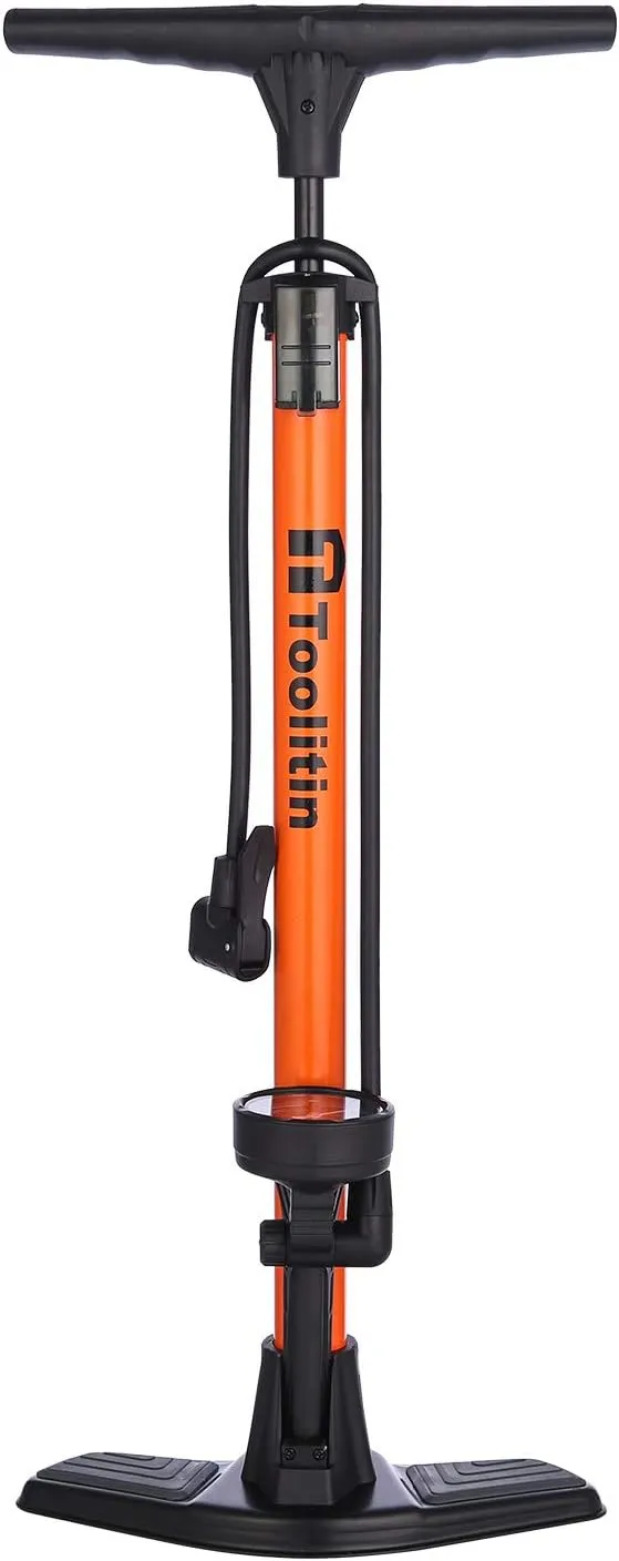 Bike Pump with Gauge,High Pressure,Floor Bicycle Pump Compatible with Presta and Schrader Valve,Bike Tire Pump for Road Bike,MTB,Hybrid,Balls…