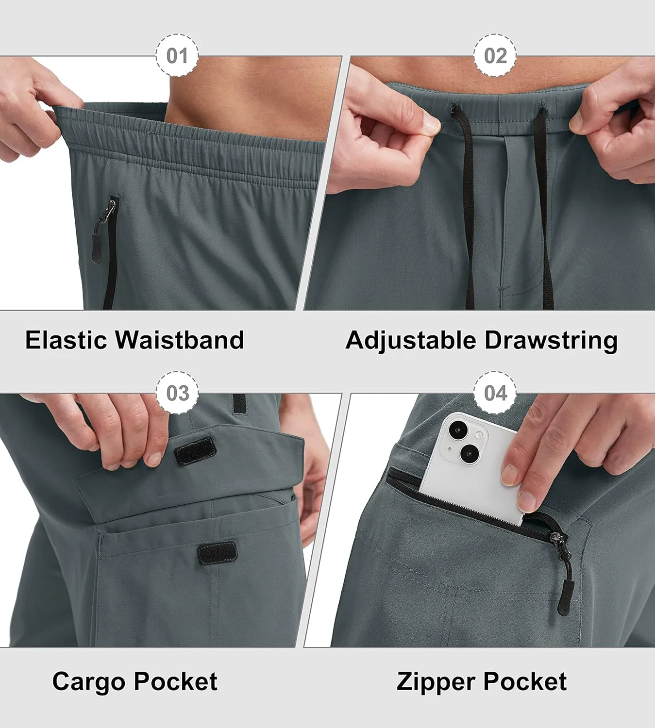Bikewa Men's Mountain Bike Shorts 3D Padded Loose-fit Biking Riding Cycling Bicycle Biker Shorts Zipper Pockets