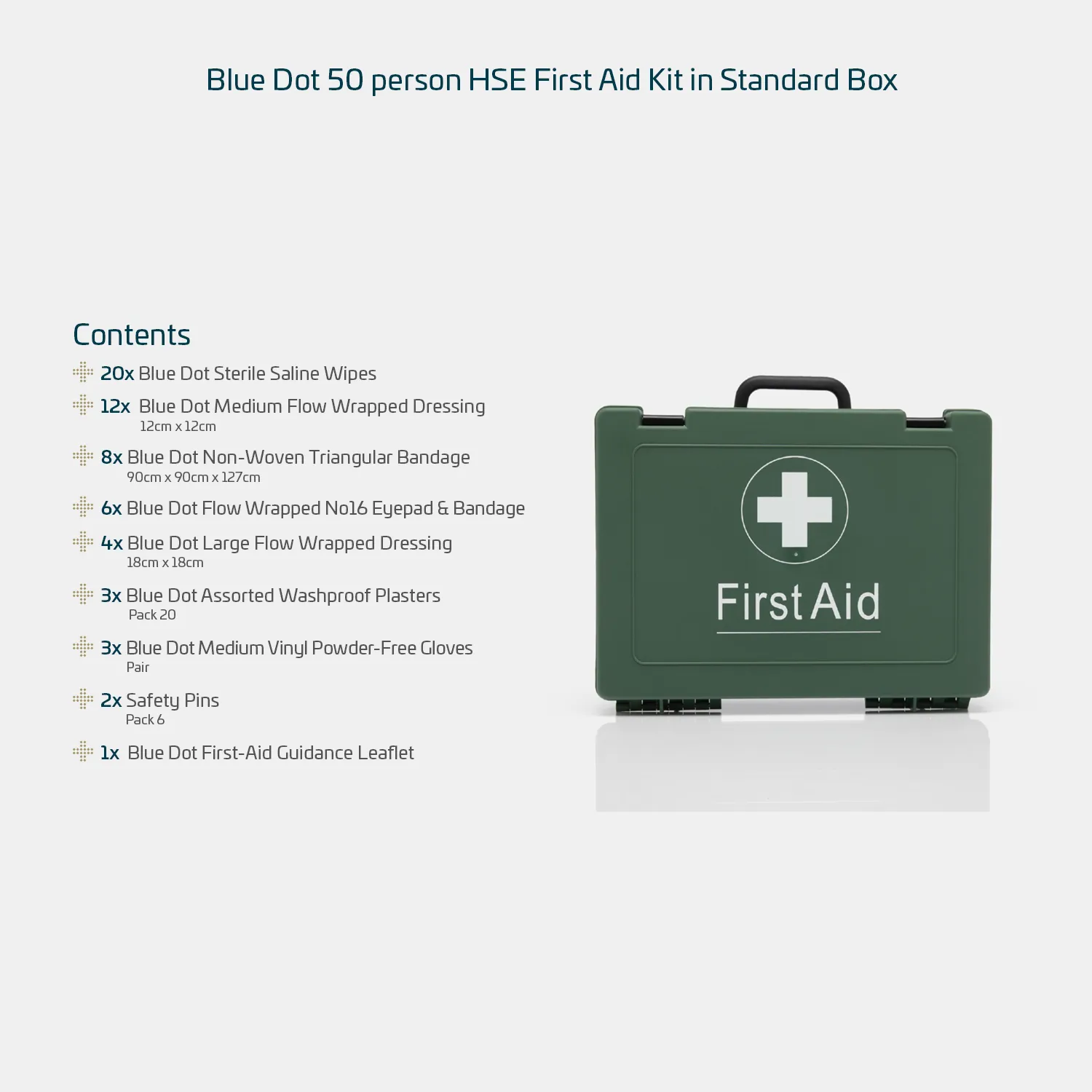 Blue Dot 50 person HSE First Aid Kit in Standard Box