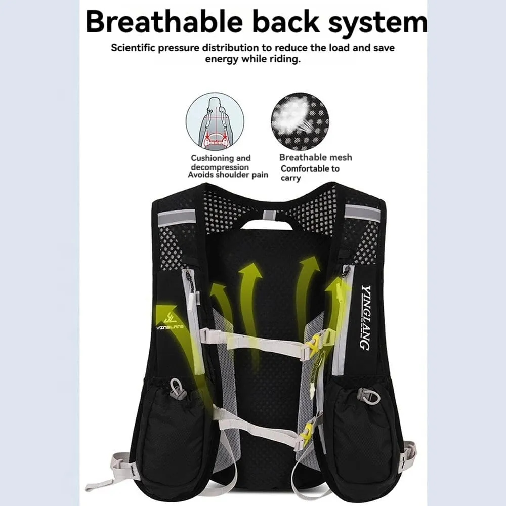 BlueField 12L Hydration Backpack Vest, Multi-Pocket Design, Breathable and Lightweight, Pack for Outdoor Sports - Running, Cycling, Climbing and Hiking