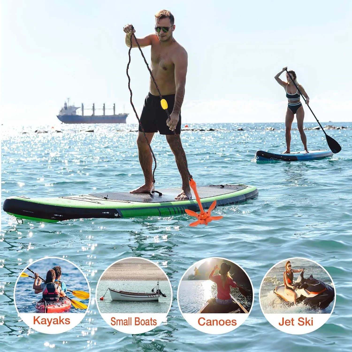 Boat Kayak Anchor Kit 40ft Rope & Storage Bag - Accessories for Kayaks, Canoes, SUP Boards, Small Boats, Jet Skis & PWCs