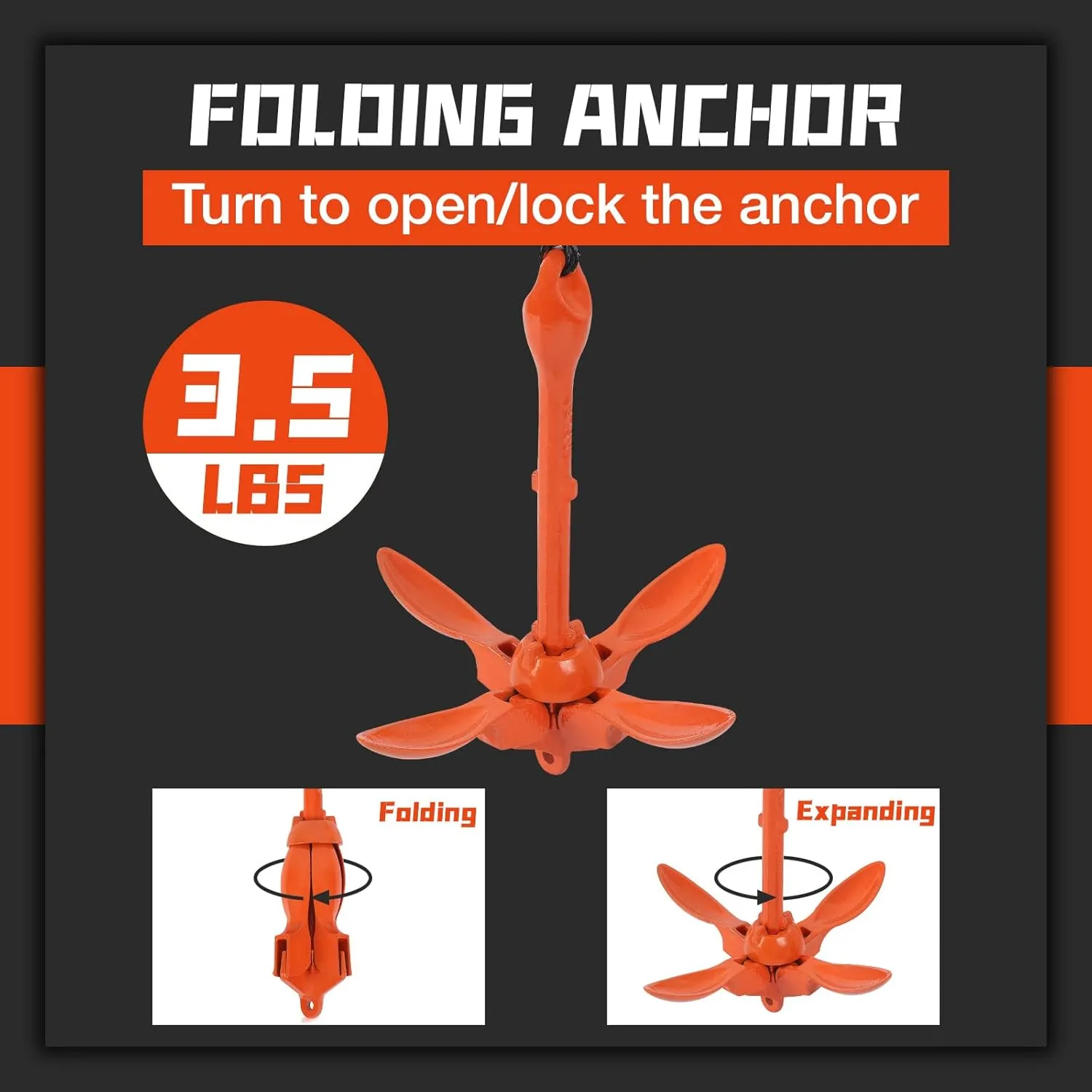 Boat Kayak Anchor Kit 40ft Rope & Storage Bag - Accessories for Kayaks, Canoes, SUP Boards, Small Boats, Jet Skis & PWCs