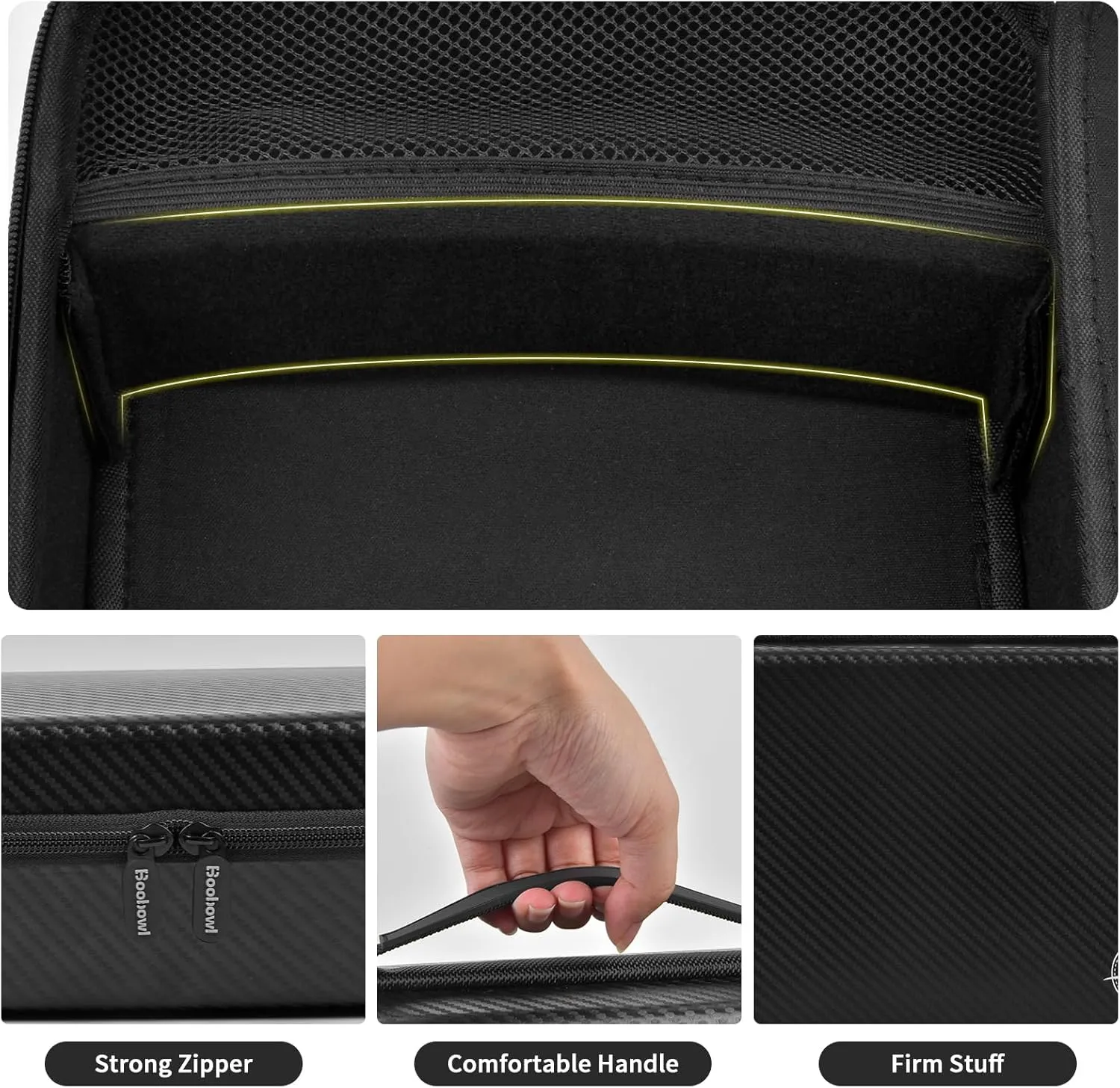 Boobowl Barber Accessories Bag for Clippers and Supplies, Mens Hair Trimmers Box, Portable Clipper Storage Holder Organizer for Hair Cutting, Guard Grooming Kit and Barbers Supplies (Bag Only) -Black