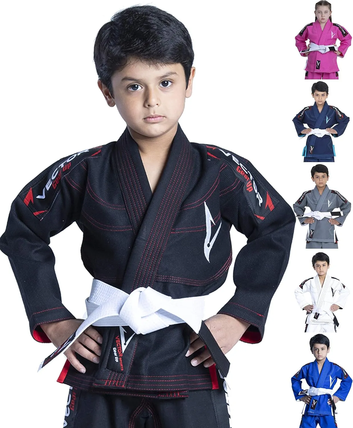 Brazilian BJJ Gi Jiu Jitsu Gi for Child Kids Gi Uniform Durable Pant & Jacket 100% Cotton with Free Belt