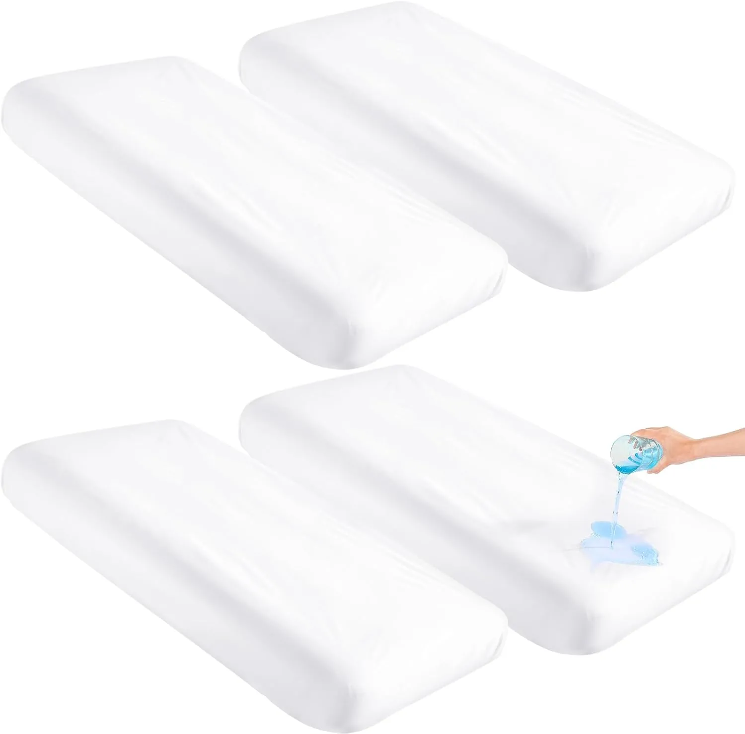 Breling 4 Pcs Waterproof Kids Air Mattress Fitted Sheets Compatible with Intex Cozy Kidz (Sheet Only) Waterproof TPU Inflatable Airbed Fitted Sheets for Kids Sleepover Party Travel Camping Airbed