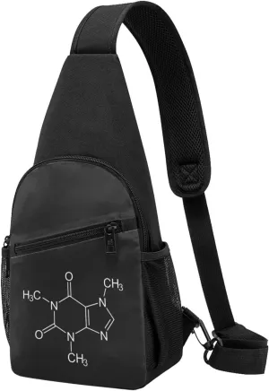 Caffeine Molecule Shoulder Bag Adjustable Leisure Travel Crossbody Shoulder Bag Unisex