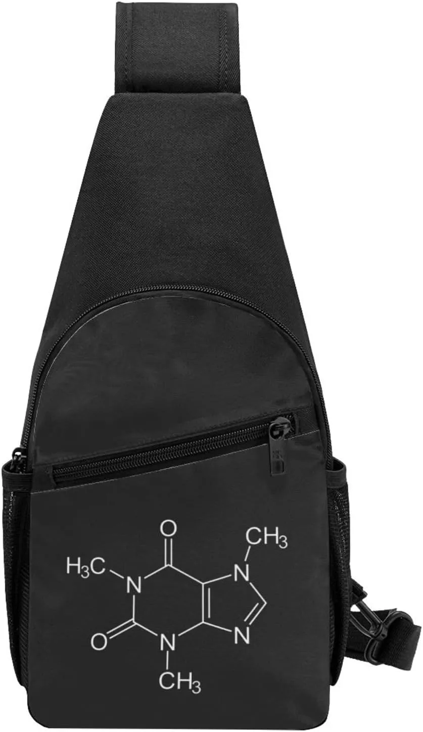 Caffeine Molecule Shoulder Bag Adjustable Leisure Travel Crossbody Shoulder Bag Unisex