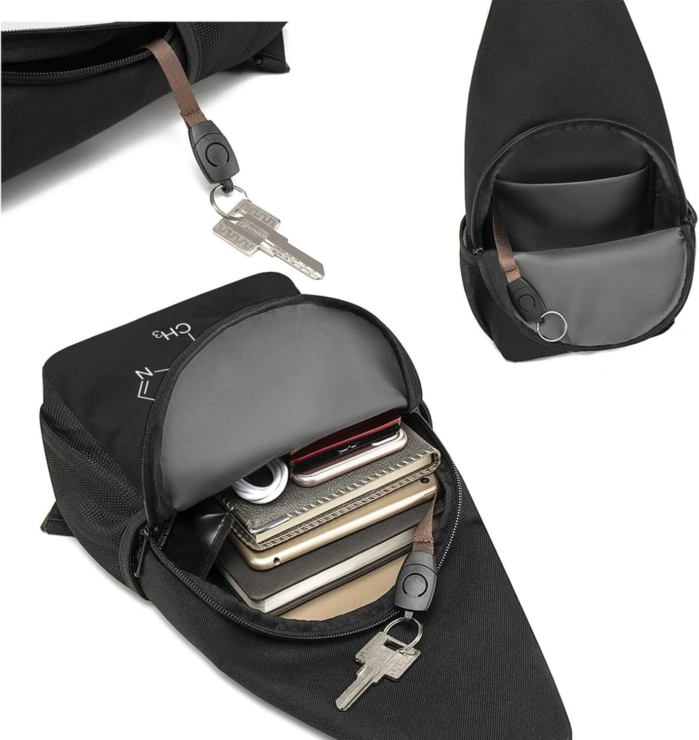 Caffeine Molecule Shoulder Bag Adjustable Leisure Travel Crossbody Shoulder Bag Unisex