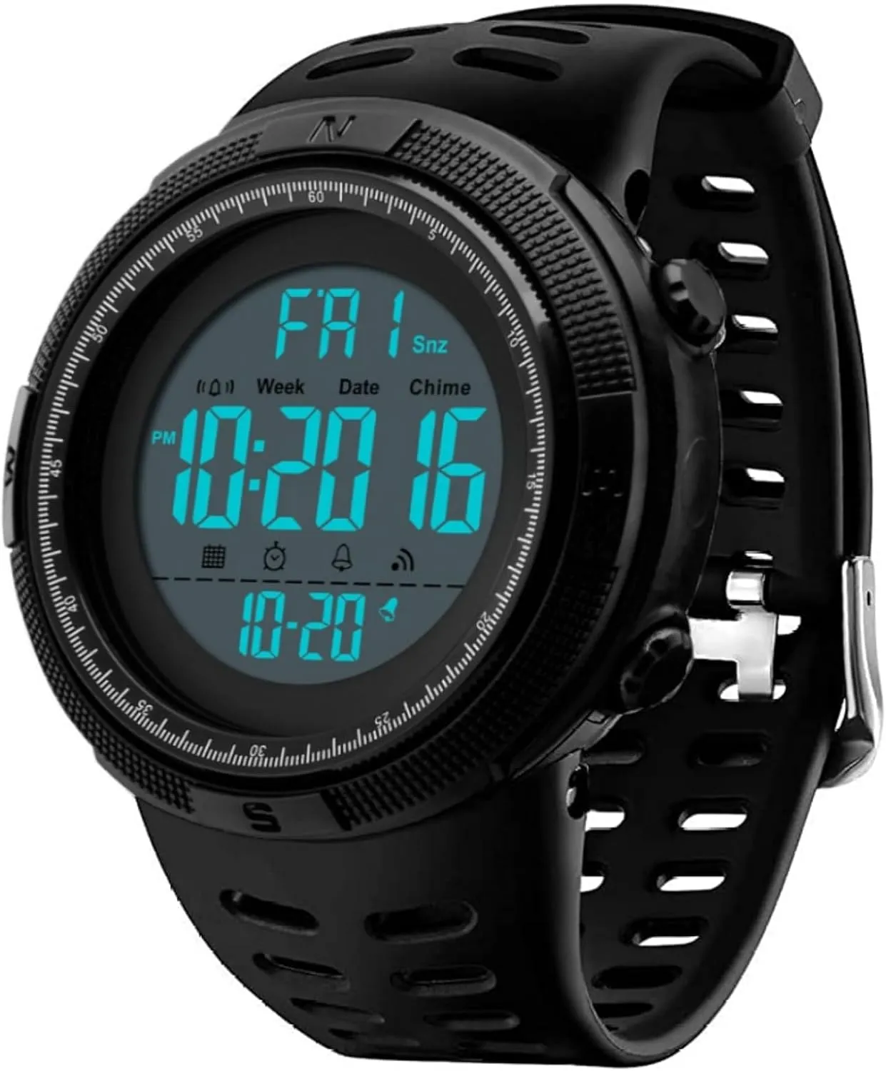 CakCity Digital Watch for Women Waterproof Stopwatch Sports Watches for Mens and Womens Unisex Outdoor Rubber Strap Multifunction Wristwatch with Luminous Display