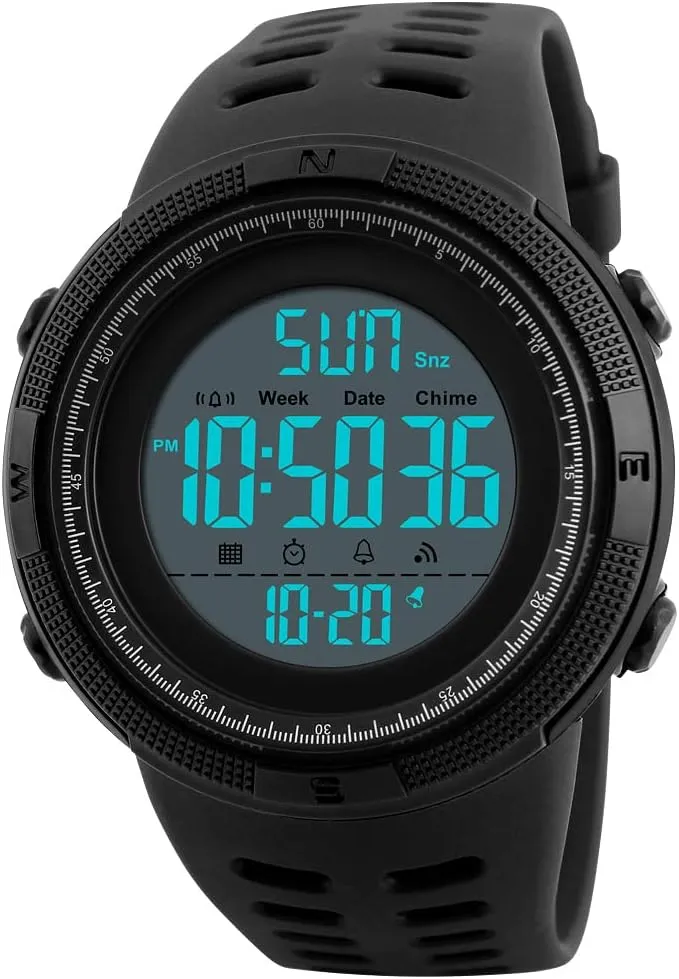 CakCity Digital Watch for Women Waterproof Stopwatch Sports Watches for Mens and Womens Unisex Outdoor Rubber Strap Multifunction Wristwatch with Luminous Display
