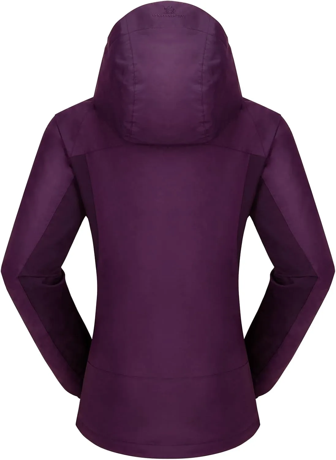 CAMEL CROWN Women's Purple Ski Jacket 3 in 1 Winter Coat with Inner Warm Fleece Jacket, Size L, XL
