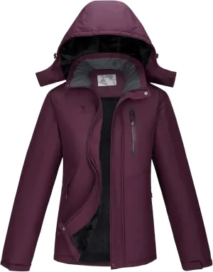 CAMEL Women's Warm Winter Ski Jackets Waterproof Snow Coat with Hood Mountain Windproof Rain Jacket