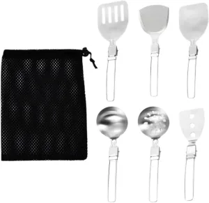 Camp Cooking Utensil Set Cookware Kit Cooking Organizer Portable Camping Kitchen Utensil Set for Travel Hiking Picnic Parties