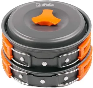Camp Cookware Set - 3 Piece Stainless Steel Dark Camp Cookware & Mess Kit