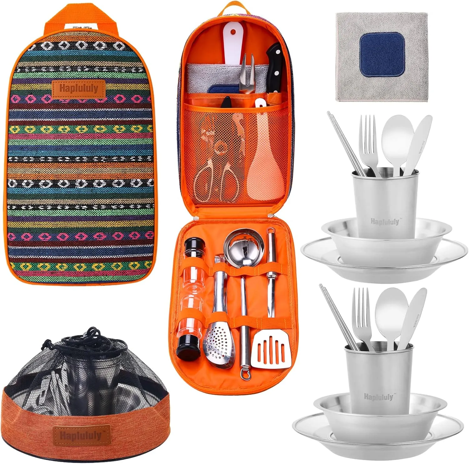 Camping accessories-31pieces Camping cookware Set Camping Utensils Camping Camping Mess Kits Camping Plates Cups and Bowls Set