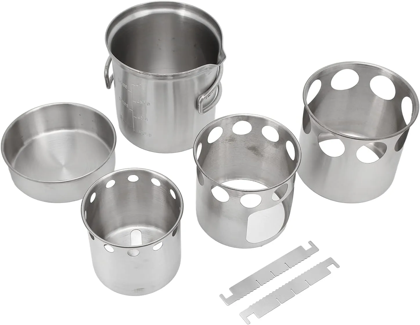 Camping Cookware Set, Stable Stainless Steel Outdoor Cook Kit Portable Prevent Slipping High Strength for Backpacking for Riding