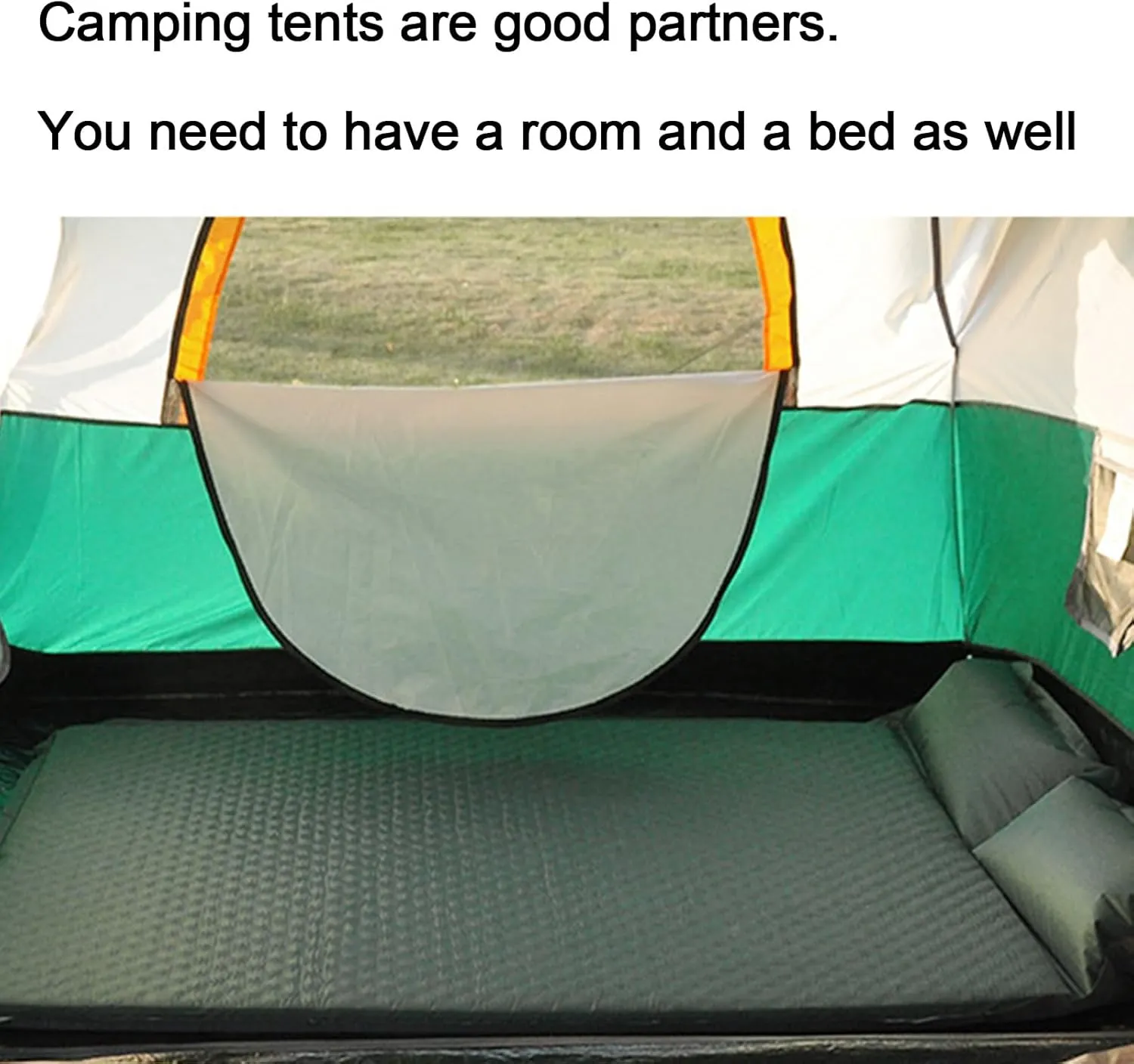 Camping Mattress Sleeping Pad, Thickness 1.97 Inch Inflatable Sleeping Mat Lightweight Waterproof Camping Bed Mat with Built-in Pump Air Mattress for Backpacking, Hiking, Tent, Traveling