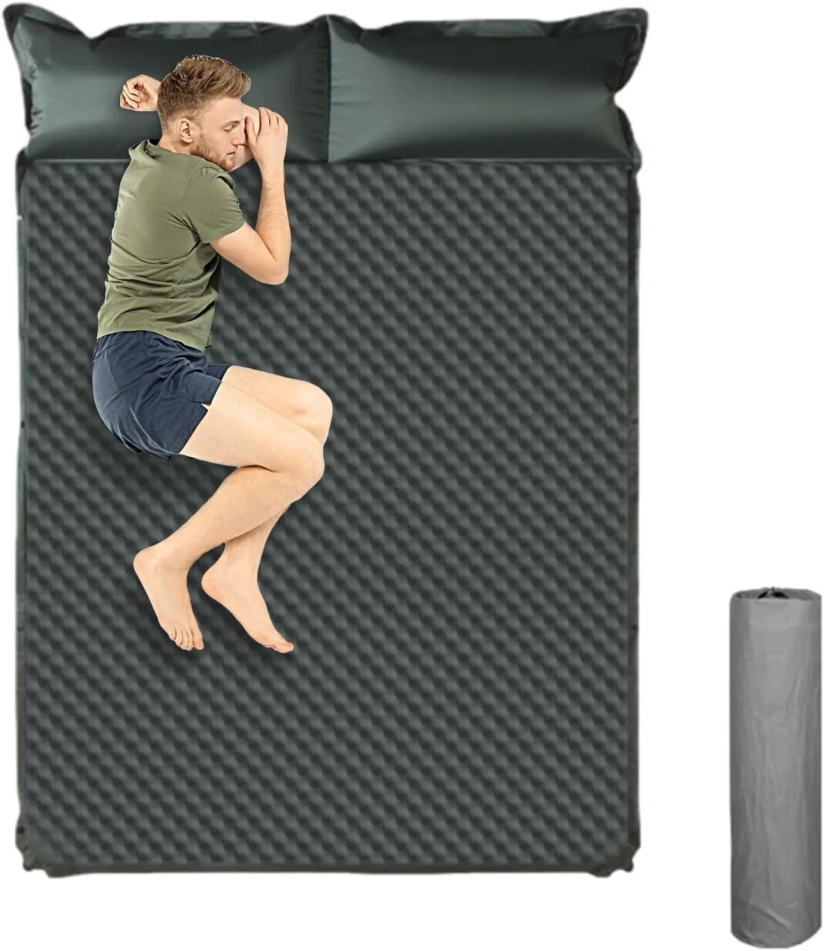 Camping Mattress Sleeping Pad, Thickness 1.97 Inch Inflatable Sleeping Mat Lightweight Waterproof Camping Bed Mat with Built-in Pump Air Mattress for Backpacking, Hiking, Tent, Traveling