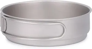 Camping Pot, Titanium Pan Dish Plate, Ultralight Camping Cookware, with Handle, for Outdoors Backpacking Hiking(A,500ml)