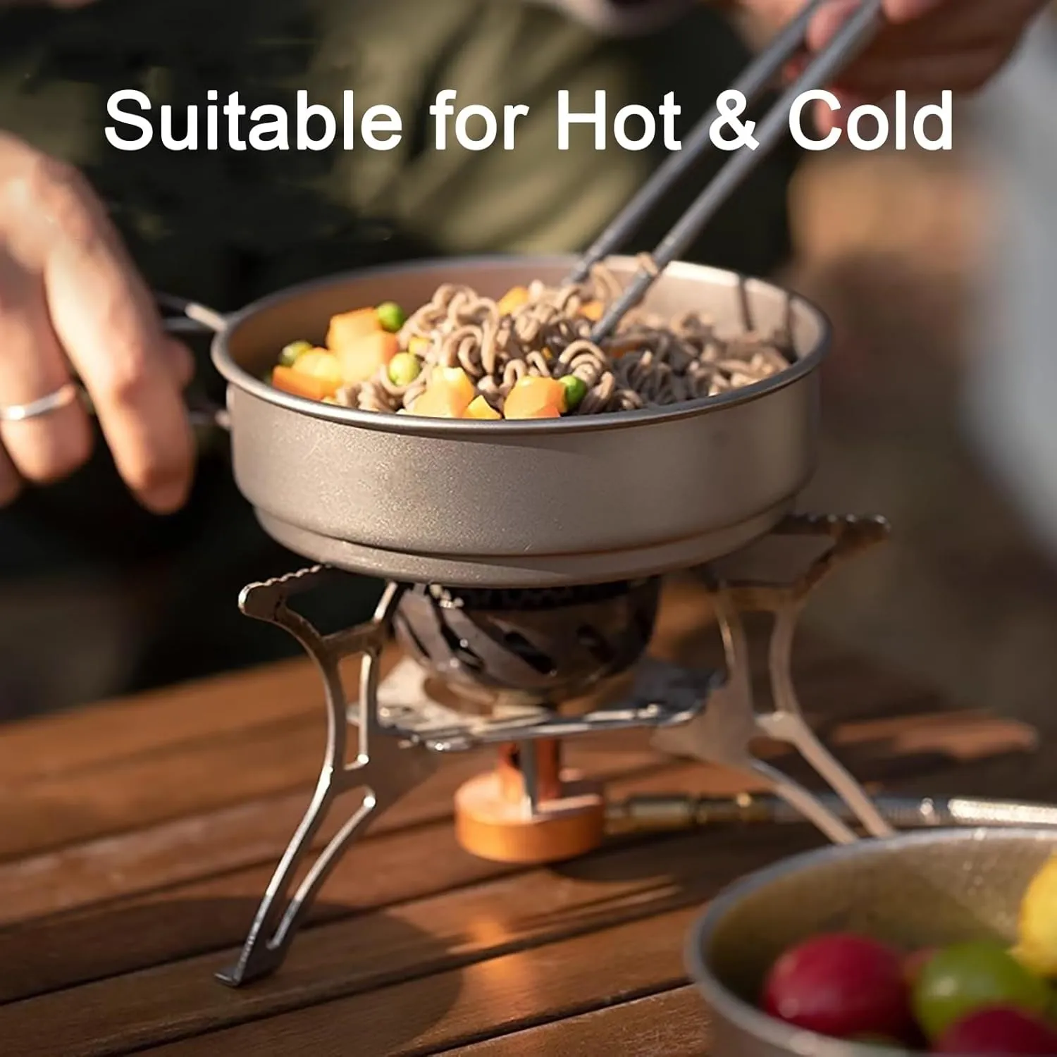 Camping Pot, Titanium Pan Dish Plate, Ultralight Camping Cookware, with Handle, for Outdoors Backpacking Hiking(A,500ml)