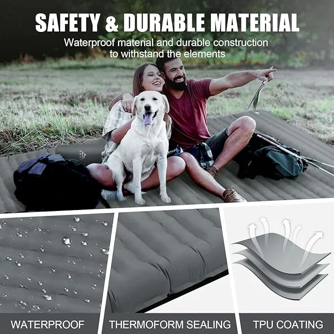 Camping Sleeping Pad, Extra Thickness 4.7 Inch Inflatable Sleeping Mat Lightweight Waterproof Camping with Built-in Pump Air Mattress for Backpacking, Hiking, Tent, Traveling