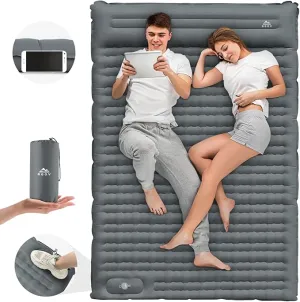 Camping Sleeping Pad, Extra Thickness 4.7 Inch Inflatable Sleeping Mat Lightweight Waterproof Camping with Built-in Pump Air Mattress for Backpacking, Hiking, Tent, Traveling